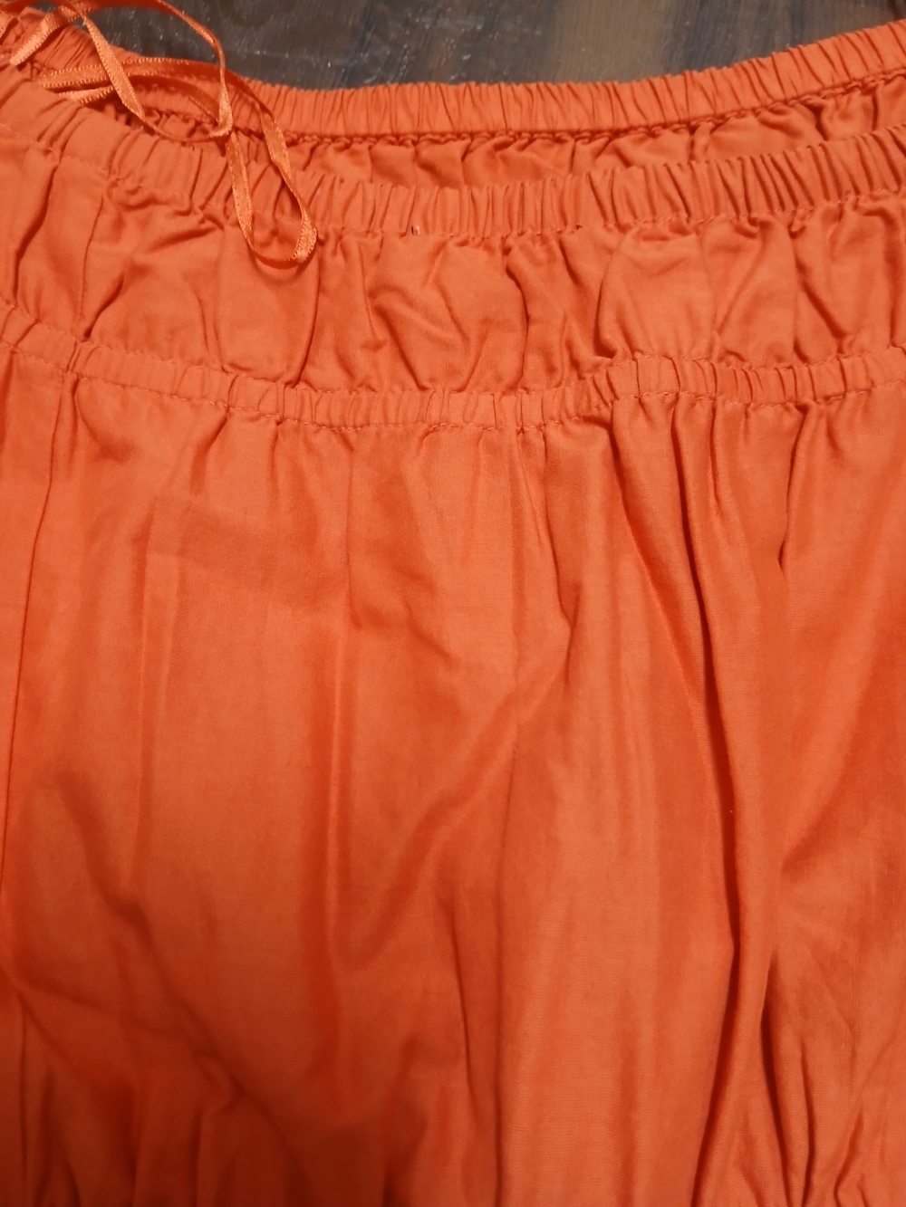 INC International Concepts Orange Smocked-Waist Midi Dress with Puff Sleeves - Picture 8 of 8